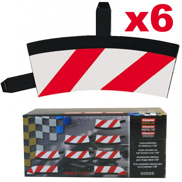 Carrera 20569 Radius 1 Banked Curve Inner Borders 30° x6: 1/24 Slot Car