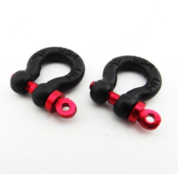 Hot Racing 1/10 Scale Aluminum Black Tow Shackle D-Rings (2) : SCX10