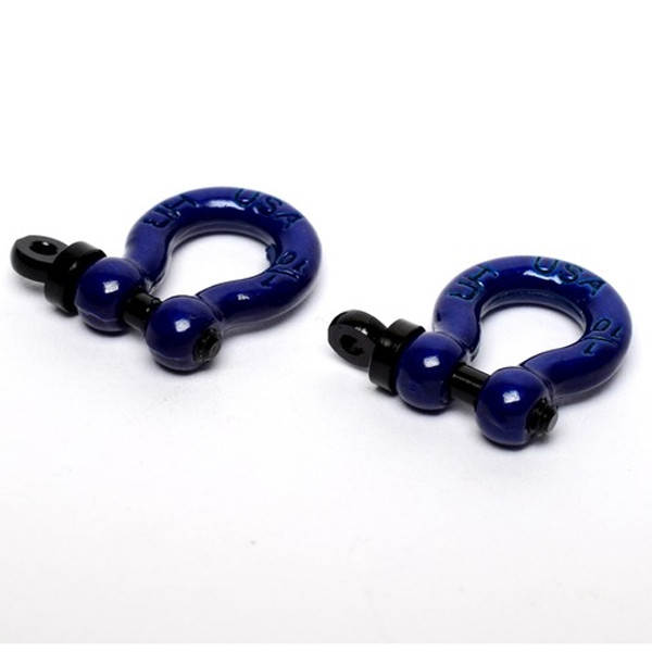 Hot Racing 1/10 Scale Aluminum Blue Tow Shackle D-Rings (2) : SCX10