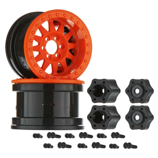 Axial 1/10 Method 2.2 Beadlock Wheels IFD Orange/Black (2)