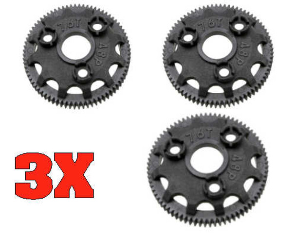 Traxxas 4676 Spur Gear 76T 48P (3pcs) Slash 2WD Rustler Stampede Bandit VXL XL-5