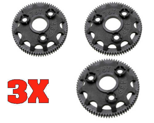 Traxxas 4676 Spur Gear 76T 48P (3pcs) Slash 2WD Rustler Stampede Bandit VXL XL-5