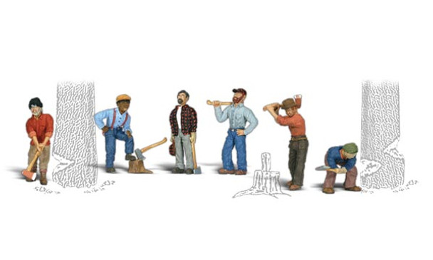 Woodland Scenics Lumberjacks HO Train Figures A1876