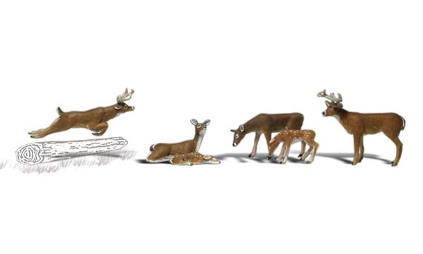 Woodland Scenics Deer HO Train Figures A1884