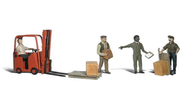 Woodland Scenics Accents Workers w/Forklift Train Figures O A2744