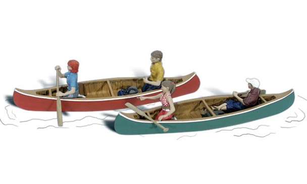 Woodland Scenics Accents Canoers Train Figures O A2755