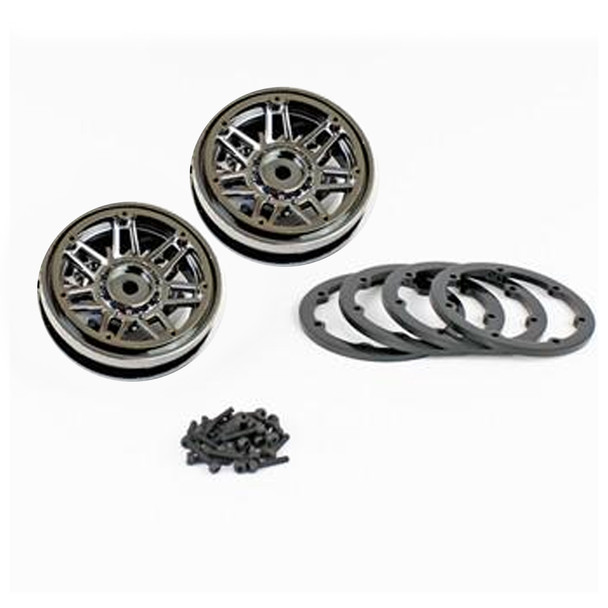 PITBULL 1.9 Raceline GunMetal Beadlock Wheels #931 Injector w/ Rings PBW19931BG