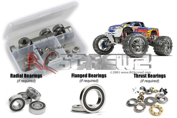 RC Screwz TRA016R Traxxas T-Maxx 3.3 Rubber Shielded Bearings Kit