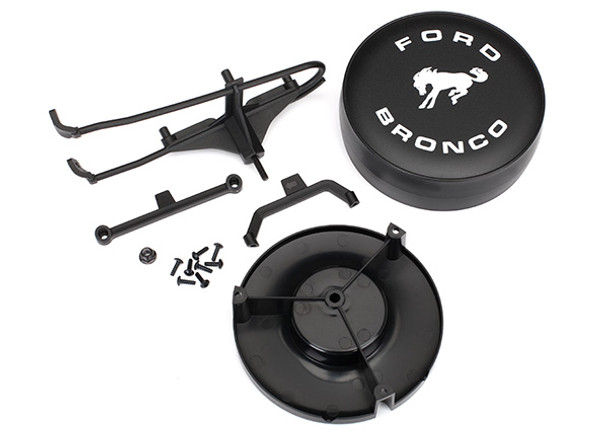 Traxxas 8074 Spare Tire Mount/ Mounting Bracket Tire Cover / Hardware : TRX-4 Ford Bronco