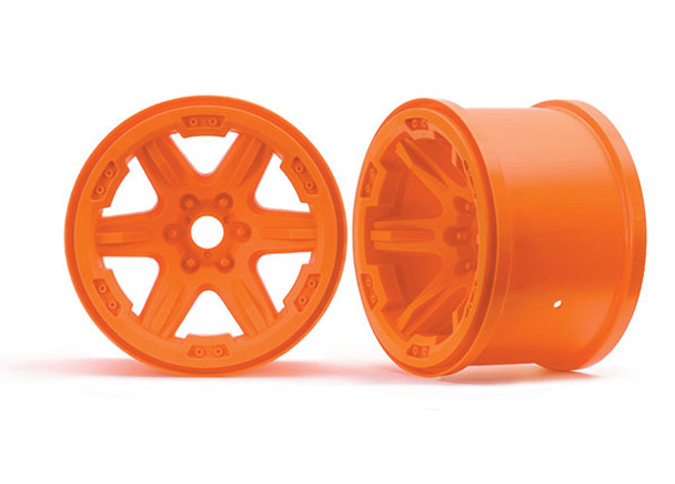 Traxxas 8671A Wheels 3.8" Orange (2) 17mm Splined : E-Revo VXL Brushless