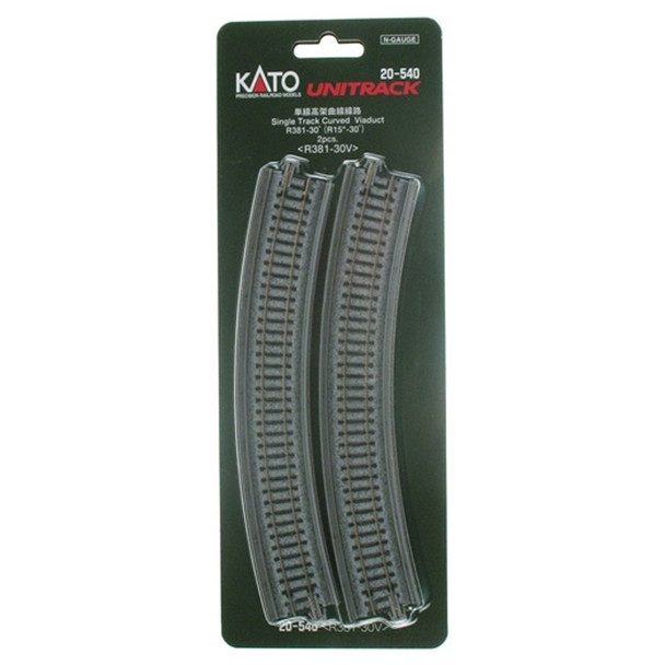 Kato 20540 Single Track Curved 381mm 15" Radius 30-Degree Viaduct (2) : N Scale