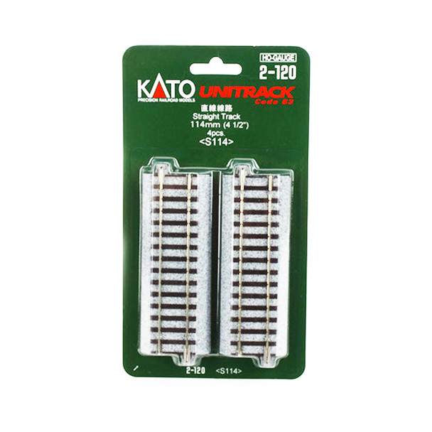 Kato 2120 114mm 4-1/2" Straight Track (4) : HO Scale