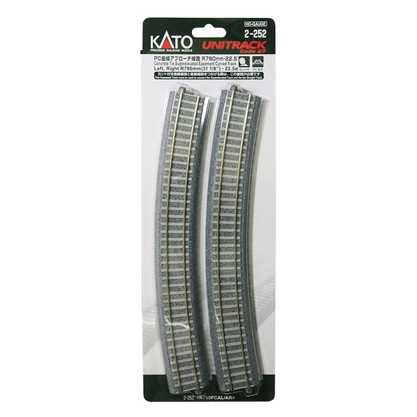 Kato 2-252 790mm 31-1/8" 22.5 Degree Track Easement (2) : HO Scale