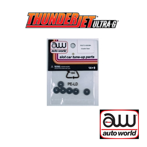 Auto World Thunderjet Cluster Gear (6) Pack : 1:64 / HO Scale Slot Car