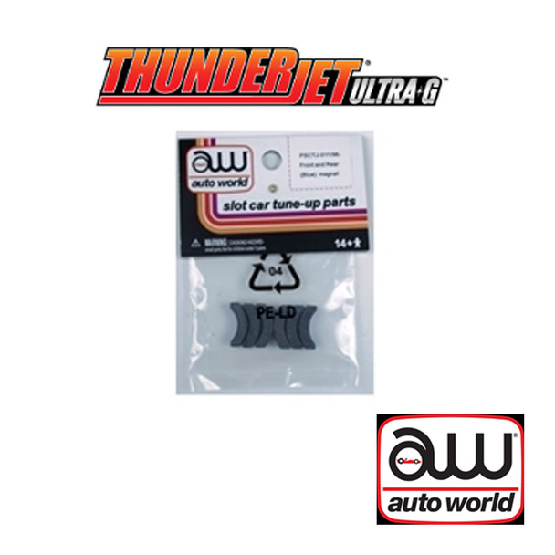 Auto World Thunderjet Front/Rear Blue Magnets 3 (Pair) Pack: 1:64 / HO Scale Slot Car