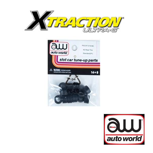 Auto World Xtraction Rear Tire (Pair) (6) Pack: 1:64 / HO Scale Slot Car