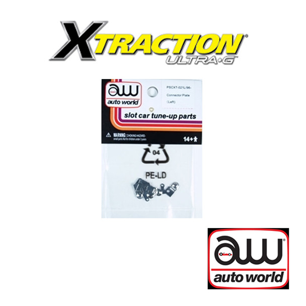 Auto World Xtraction Connector Plate (Left) (6) Pack: 1:64 / HO Scale Slot Car