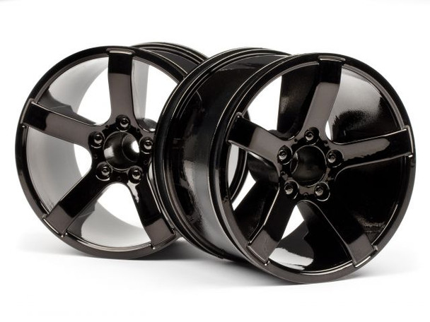 HPI 101309 Black Chrome finished Wheels (2) RTR Bullet ST/MT 3.0 w2.4GHz / RTR Bullet ST/MT Flux w/2.4GHz