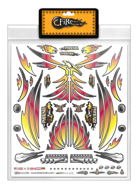 Fire Brand RC CONCEPT PHOENIX ORANGE VINYL DECAL SHEET 8.5X11''