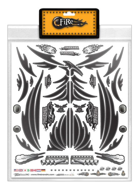 Fire Brand RC CONCEPT PHOENIX BLACK VINYL DECAL SHEET 8.5X11''