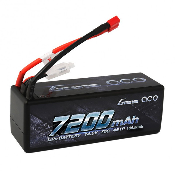 Gens Ace 4S 7200mAh 14.8V 70C 4S1P HardCase Lipo Battery with Deans Plug