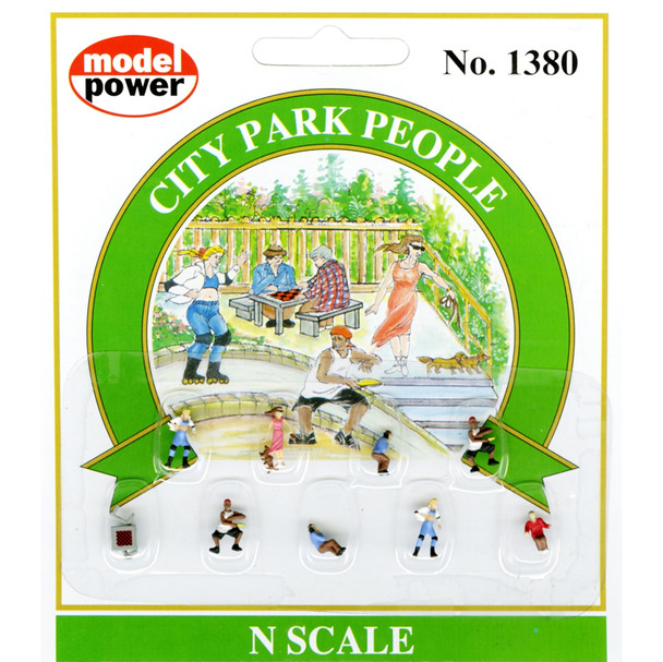Model Power 1380 City Park People (9 Pcs) : N Scale