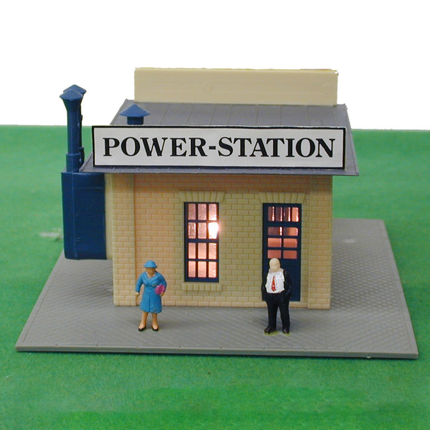 Model Power 580 Power Station Built-Up Building : HO Scale