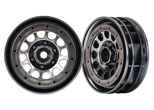 Traxxas 8173 Wheels Method 105 1.9" Black Chrome Beadlock (2) : TRX-4