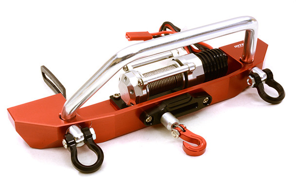 Integy Realistic High Torque Winch w/ Scale Front Bumper : SCX10 II C26990RED