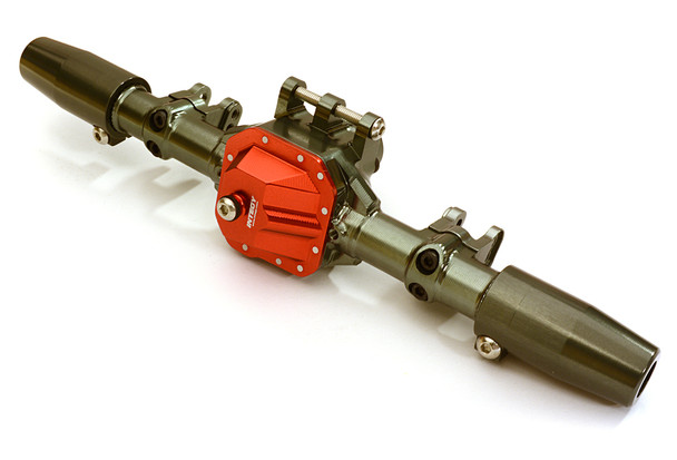 Integy Aluminum Complete Rear Axle Housing Assembly: SCX10 II C27154GUNRED