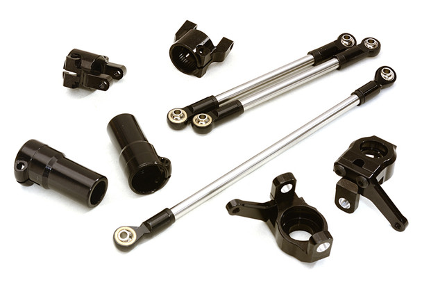 Integy Aluminum Conversion Hop-Up Kit Set A : Axial 1/10 SCX10 II OBM-1415BLACK