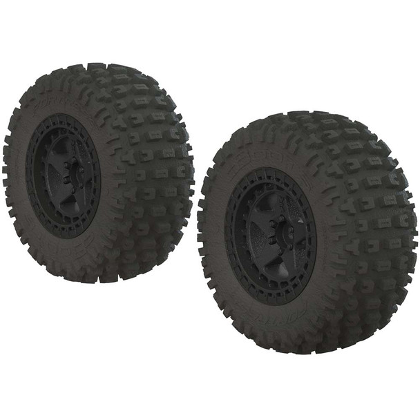 ARRMA AR550042 1/10 Booots Fortress SC Tire Set Glued Black (2) : Senton