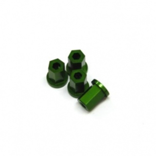 STRC ST3654-17DG CNC Machined Alum.17mm Hex Lock-nut (4) Green: Slash 2WD / 4X4