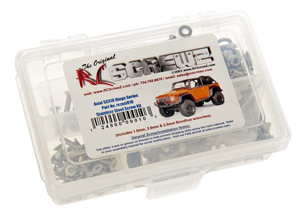 RC Screwz AXI010 Stainless Steel Screw Kit SCX10 Dingo