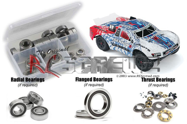 RC Screwz ARRM010R Arrma Senton SC 6S BLX Rubber Shielded Bearing Kit