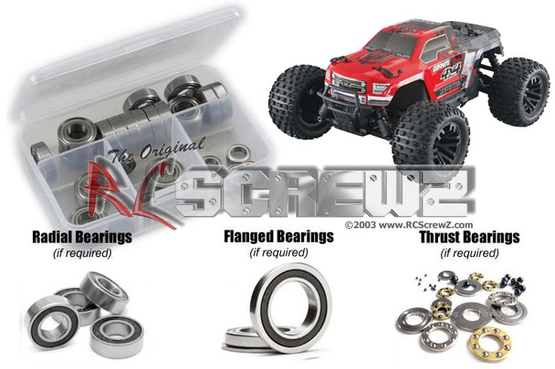 RC Screwz ARRM016R Arrma Granite 4x4 Mega Rubber Shielded Bearings Kit
