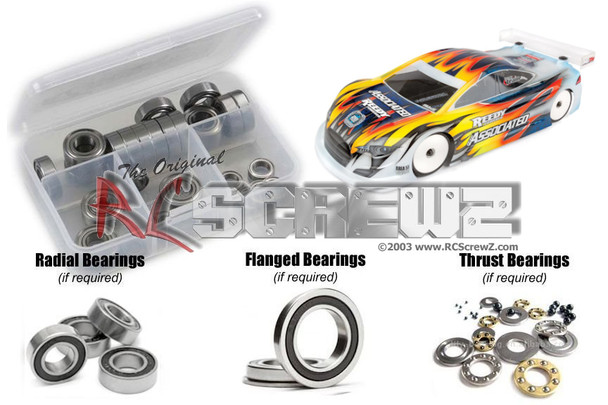 RC Screwz ASS097R Associated TC 7.2 Rubber Shielded Bearings Kit