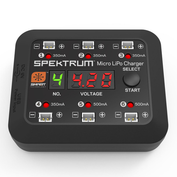 Spektrum Micro 6-port DC/USB 1S LiPo Charger SPMXC1060