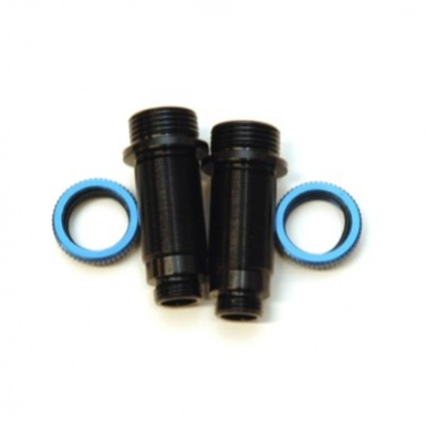 STRC Alum.Threaded Front Shock Bodies w/O-ring collar Black/Blue : Granite / Vorteks