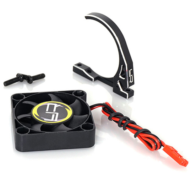 YeahRacing Aluminum 7075 Fan w/ YA-0327 40mm Tornado Fan for 540 Motor Black