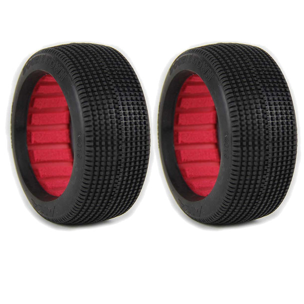 AKA 14019XR 1:8 Buggy Double Down Soft Long Wear Tires w/ Red Inserts (2)