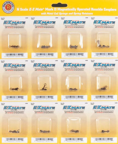 Bachmann Magnetic Oper EZ Mate Mark II CouplersLong (12 pairs) N 78501