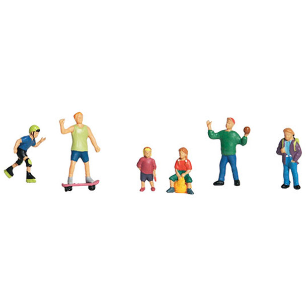 Woodland Scenics Accents A1830 Figures - Kids at Play - Pkg (6) HO Scale