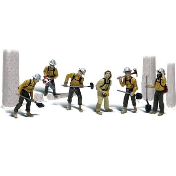 Woodland Scenics Accents A1919 Figures - Smoke Jumpers - Pkg (6) HO Scale