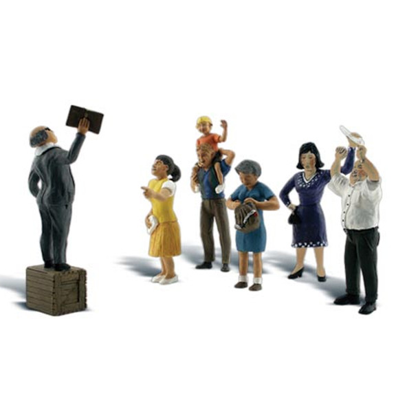 Woodland Scenics Accents A1925 Figures - Sermon on the Crate - Pkg (7) HO Scale