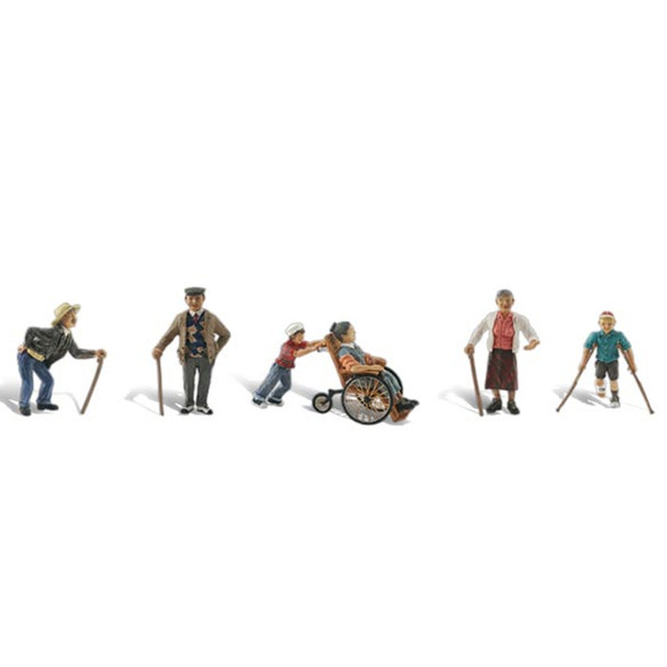 Woodland Scenics A1946 Physically Challenged (6Pcs) Train Figures HO Scale