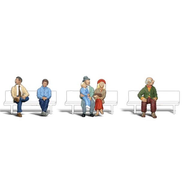 Woodland Scenics Accents A2031 Figures - Seated People - Pkg (5) 1/16'' Scale