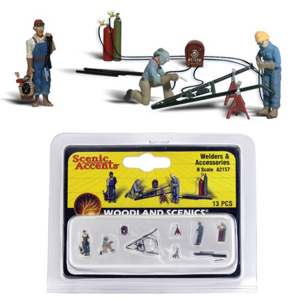 Woodland Scenics Accents A2157 Figures - Welders & Accessories - Pkg (13) N Scale