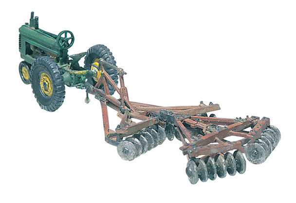 Woodland Scenics Tractor & Disc Plow Metal Cast Kit HO Model Railroad D207