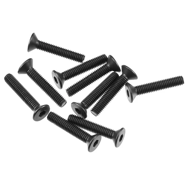 Axial AXA0147 Hex Socket Flat Head Screws M3x16mm Black (10) : Yeti / Yeti XL